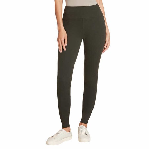 Max & Mia Pants - Max & Mia Ladies’ High Waist French Terry Legging Dark Olive NWT